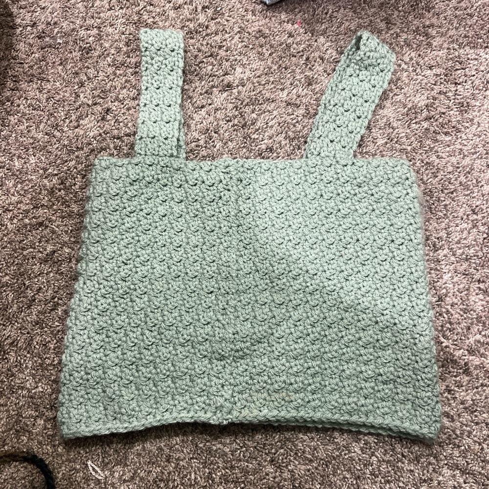 Green Smocked Sleeveless Tank Top